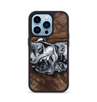 iPhone 14 Pro Wood Phone Case - Brennen (Black & White, 746423)