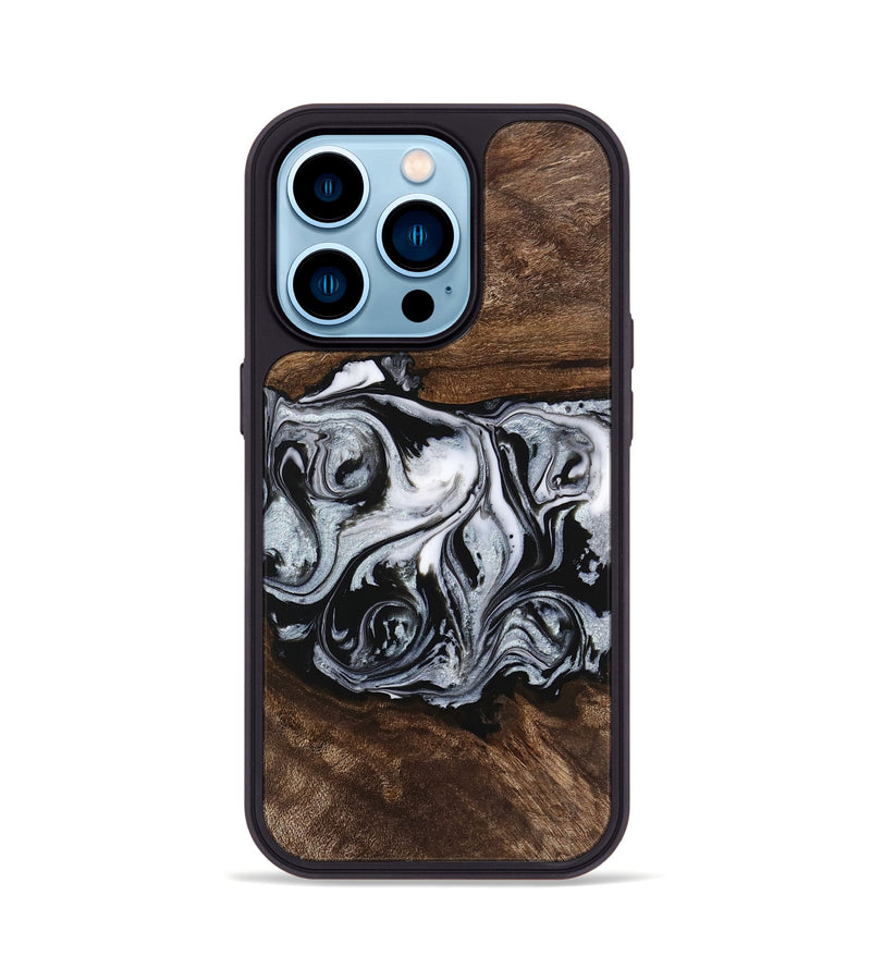 iPhone 14 Pro Wood Phone Case - Brennen (Black & White, 746423)