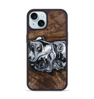 iPhone 15 Wood Phone Case - Brennen (Black & White, 746423)