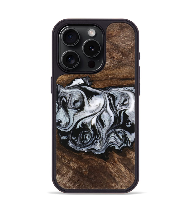 iPhone 15 Pro Wood Phone Case - Brennen (Black & White, 746423)