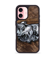 iPhone 16 Wood Phone Case - Brennen (Black & White, 746423)