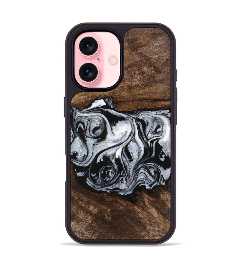 iPhone 16 Wood Phone Case - Brennen (Black & White, 746423)