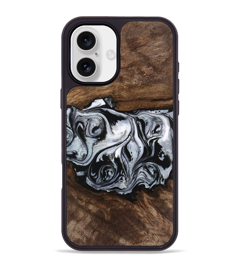 iPhone 16 Plus Wood Phone Case - Brennen (Black & White, 746423)