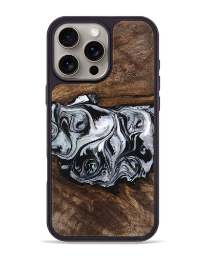 iPhone 16 Pro Max Wood Phone Case - Brennen (Black & White, 746423)