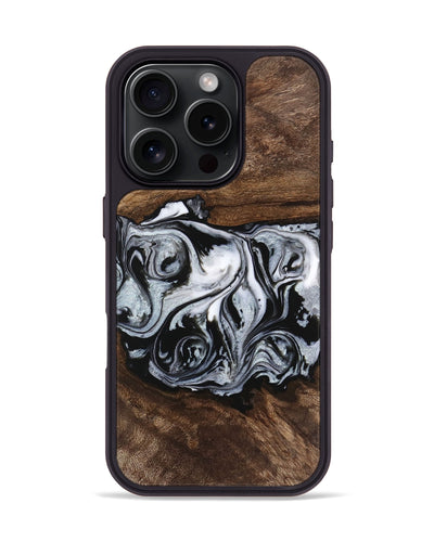 iPhone 16 Pro Wood Phone Case - Brennen (Black & White, 746423)