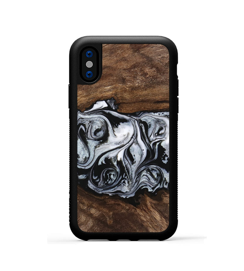 iPhone Xs Wood Phone Case - Brennen (Black & White, 746423)