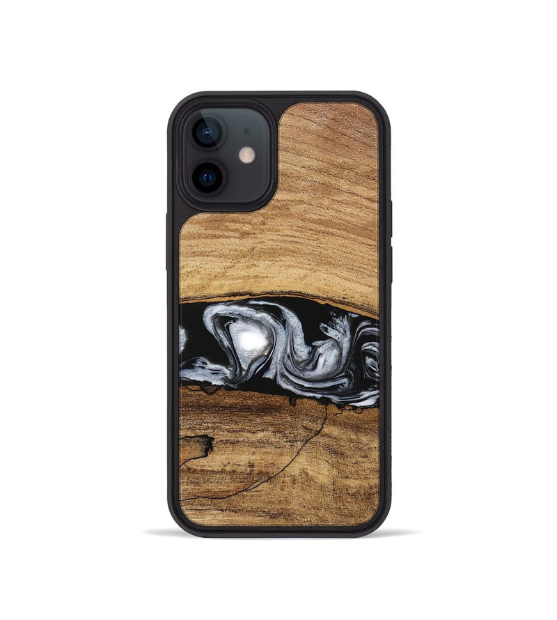 iPhone 12 mini Wood Phone Case - Brooks (Black & White, 746424)