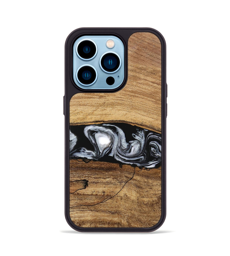 iPhone 14 Pro Wood Phone Case - Brooks (Black & White, 746424)