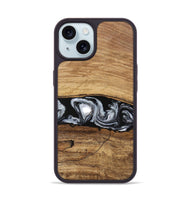 iPhone 15 Wood Phone Case - Brooks (Black & White, 746424)