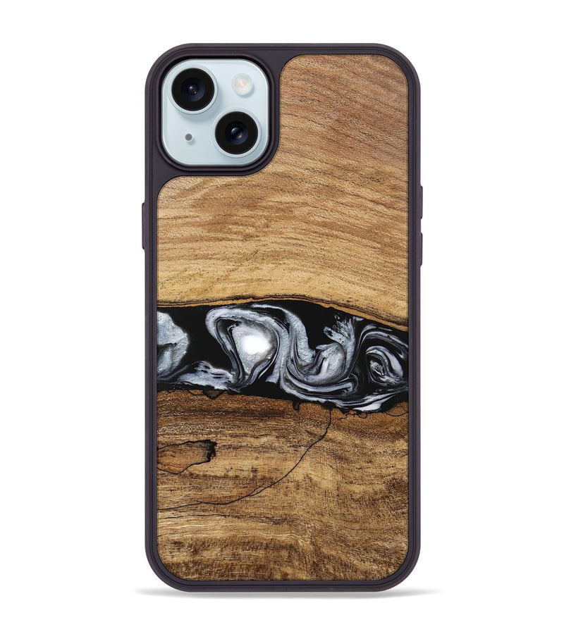 iPhone 15 Plus Wood Phone Case - Brooks (Black & White, 746424)