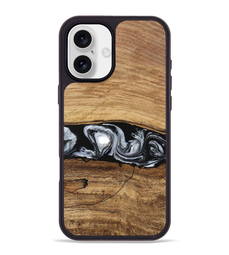 iPhone 16 Plus Wood Phone Case - Brooks (Black & White, 746424)