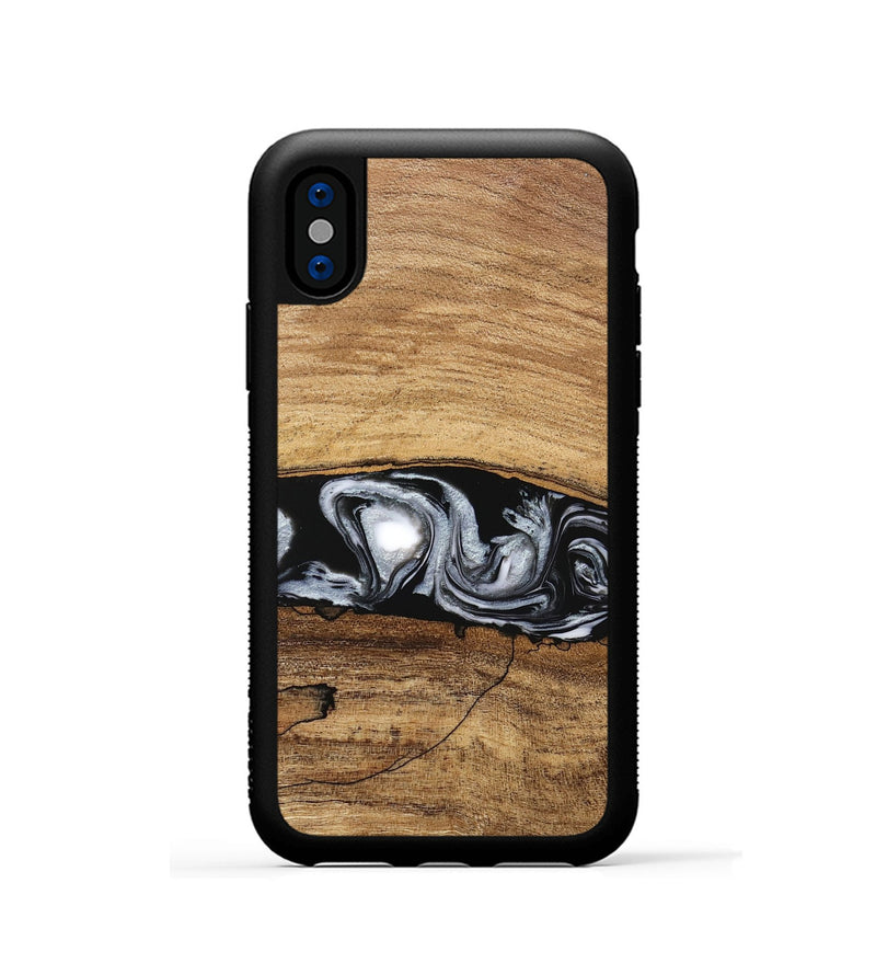 iPhone Xs Wood Phone Case - Brooks (Black & White, 746424)