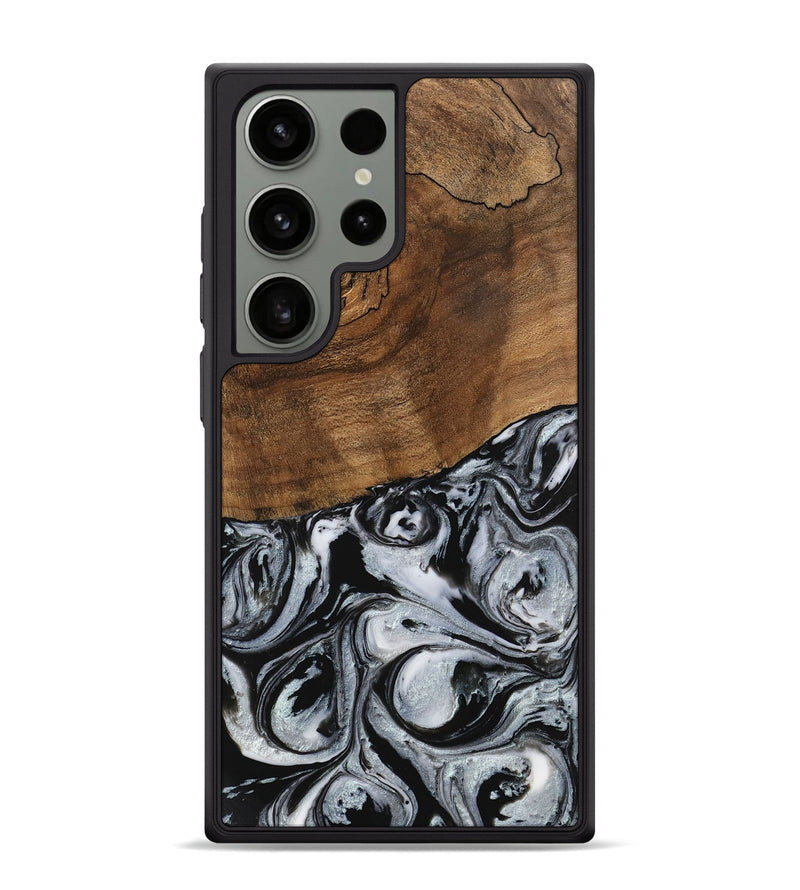 Galaxy S24 Ultra Wood Phone Case - Camryn (Black & White, 746425)