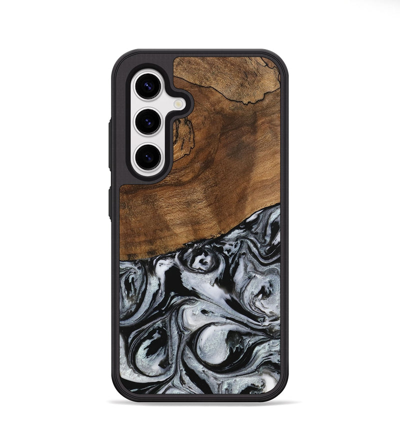 Galaxy S25 Wood Phone Case - Camryn (Black & White, 746425)