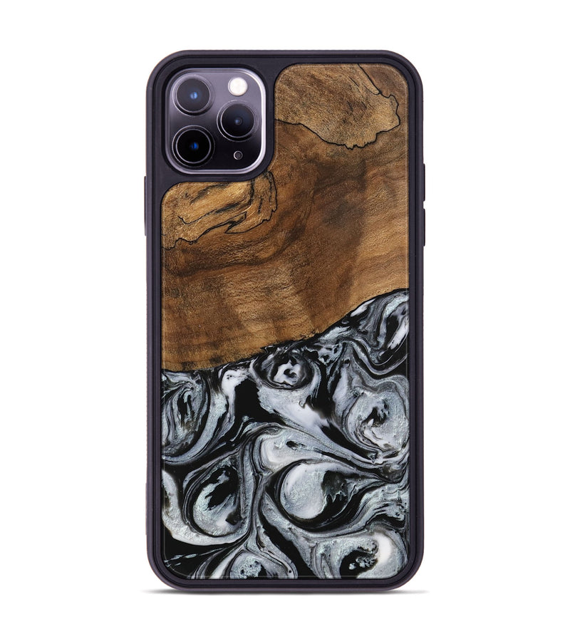 iPhone 11 Pro Max Wood Phone Case - Camryn (Black & White, 746425)