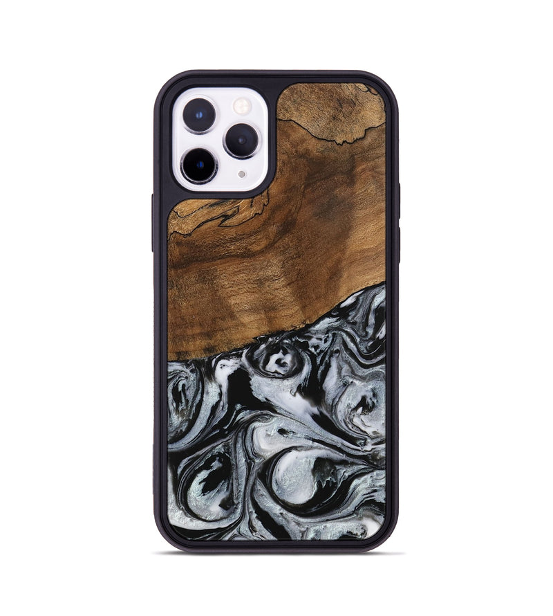 iPhone 11 Pro Wood Phone Case - Camryn (Black & White, 746425)