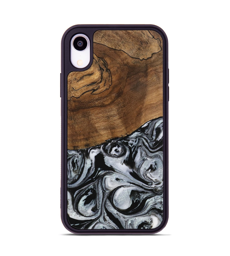 iPhone Xr Wood Phone Case - Camryn (Black & White, 746425)