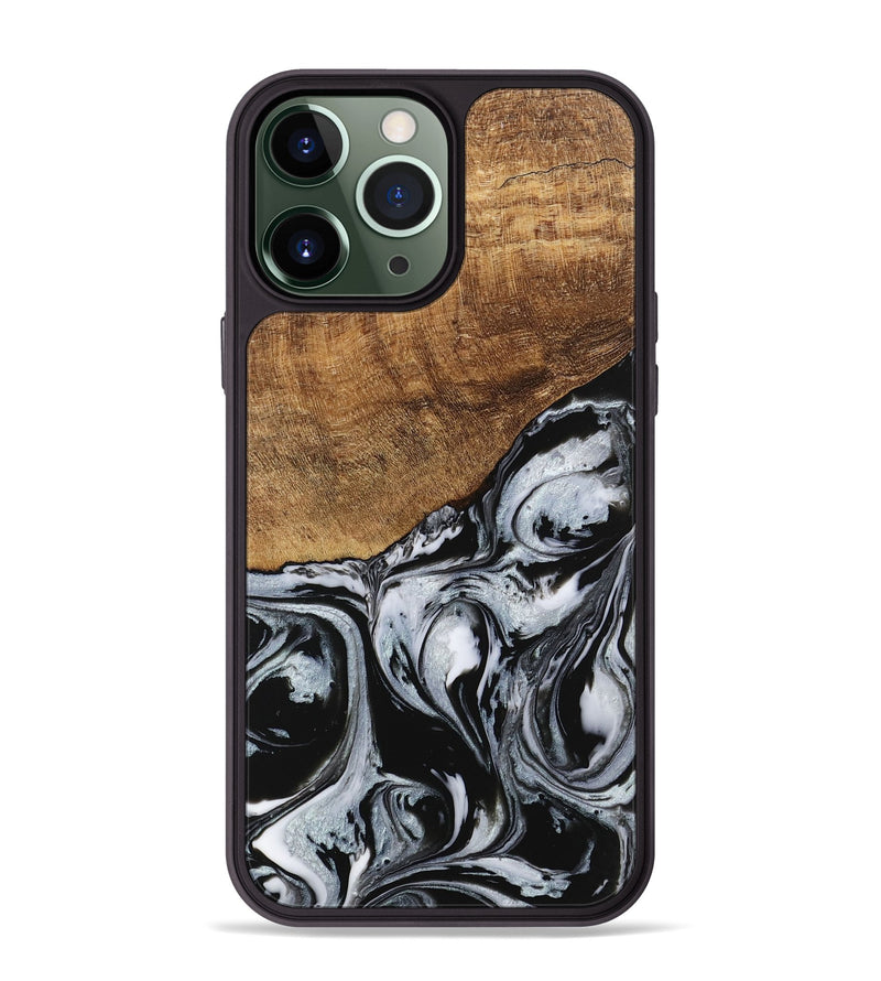 iPhone 13 Pro Max Wood Phone Case - Kasen (Black & White, 746426)