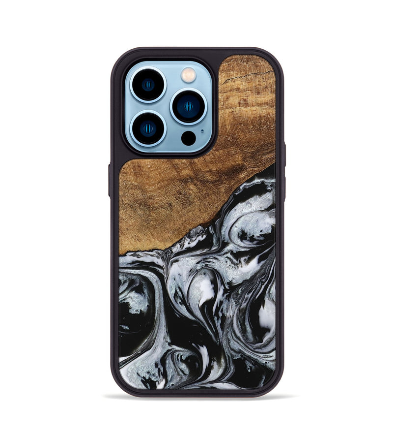 iPhone 14 Pro Wood Phone Case - Kasen (Black & White, 746426)