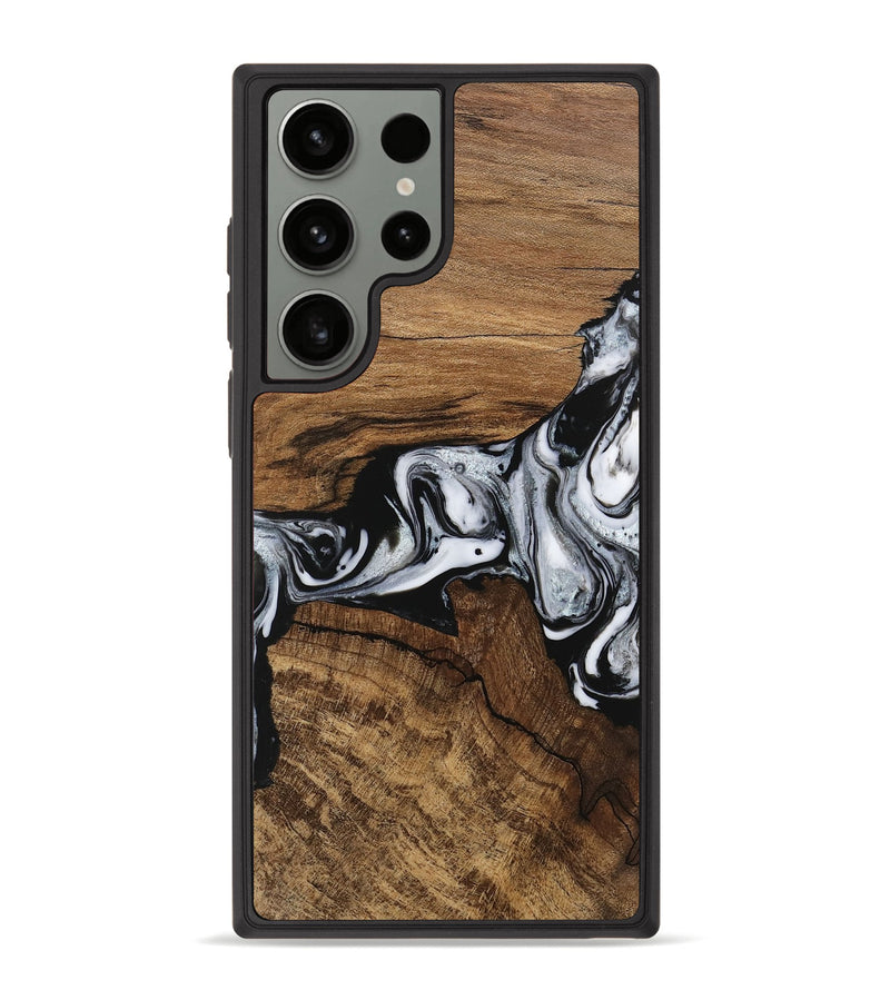 Galaxy S23 Ultra Wood Phone Case - Jaliyah (Black & White, 746427)