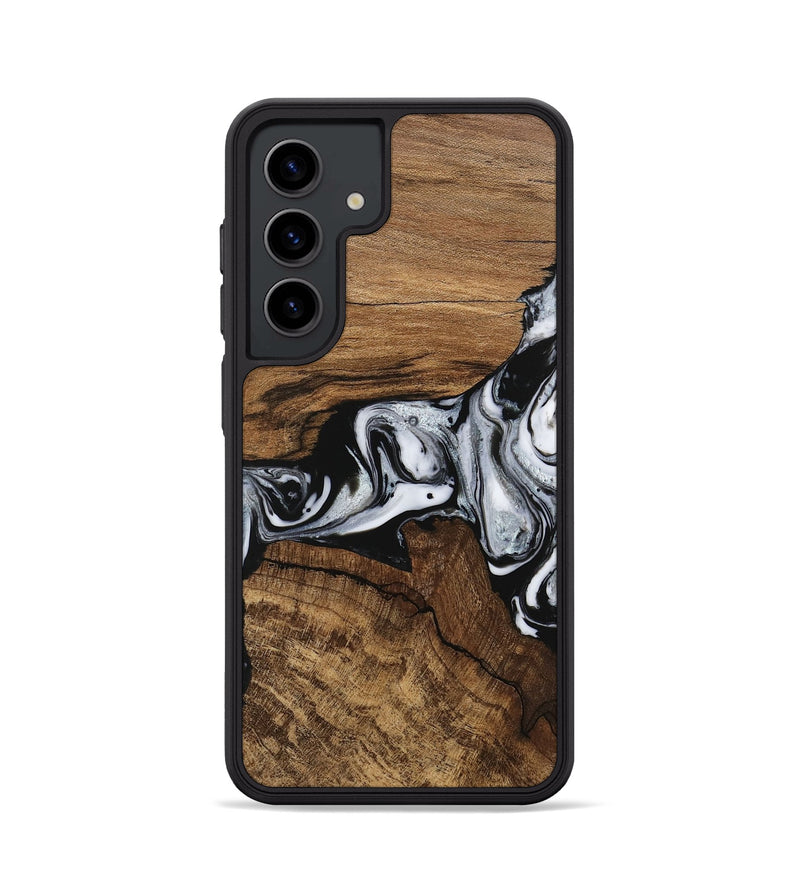 Galaxy S24 Wood Phone Case - Jaliyah (Black & White, 746427)