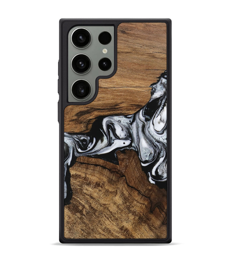 Galaxy S24 Ultra Wood Phone Case - Jaliyah (Black & White, 746427)