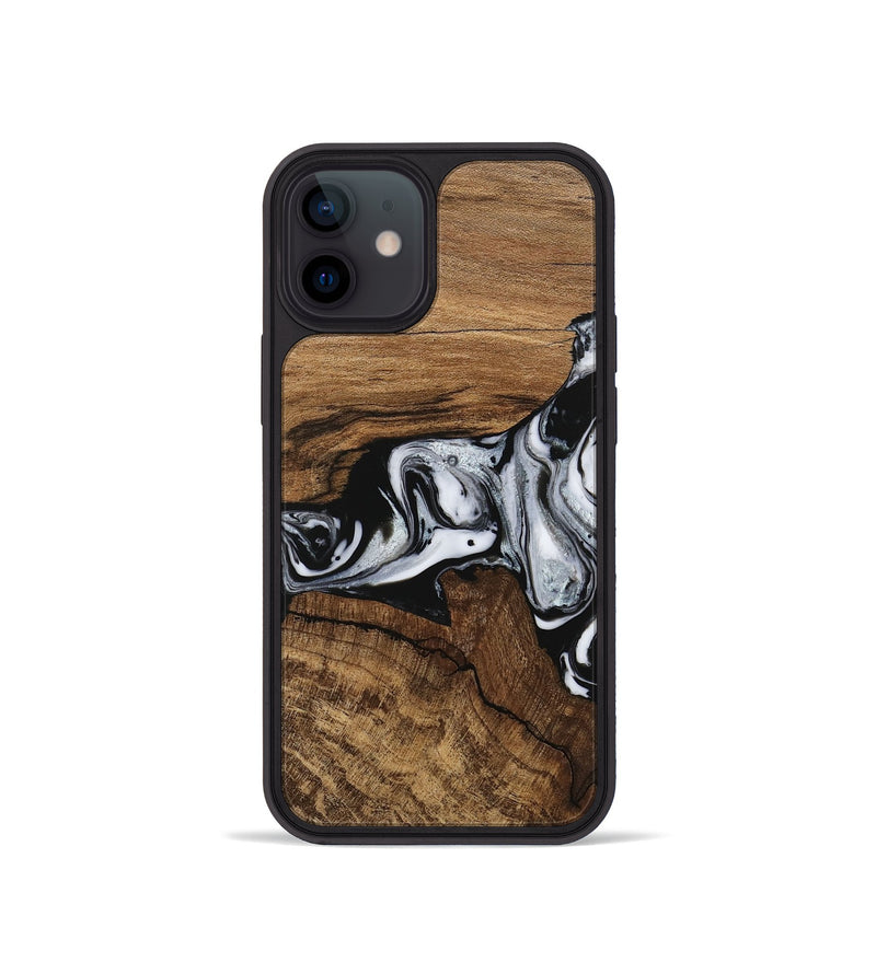 iPhone 12 mini Wood Phone Case - Jaliyah (Black & White, 746427)