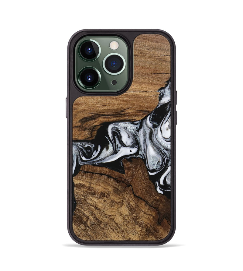 iPhone 13 Pro Wood Phone Case - Jaliyah (Black & White, 746427)