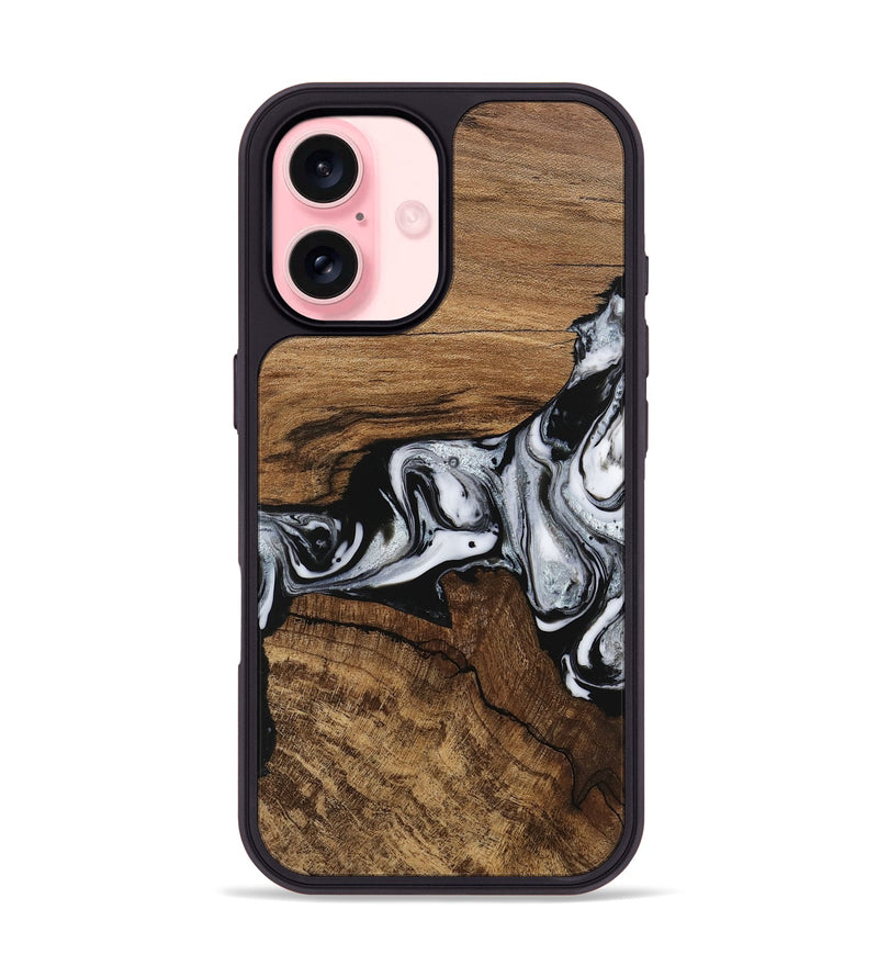 iPhone 16 Wood Phone Case - Jaliyah (Black & White, 746427)