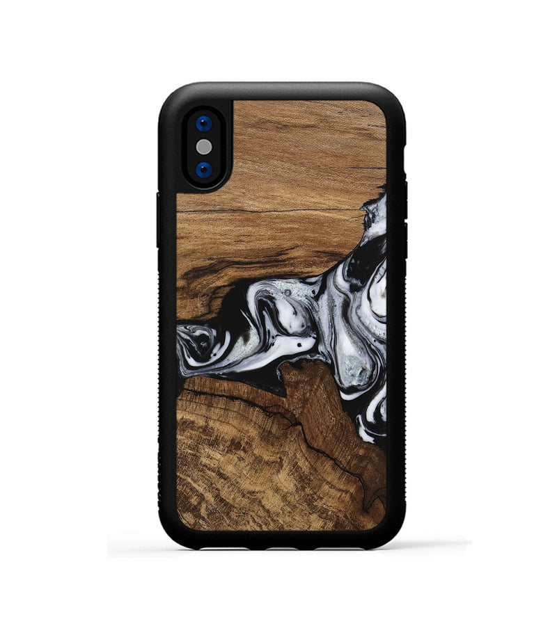 iPhone Xs Wood Phone Case - Jaliyah (Black & White, 746427)