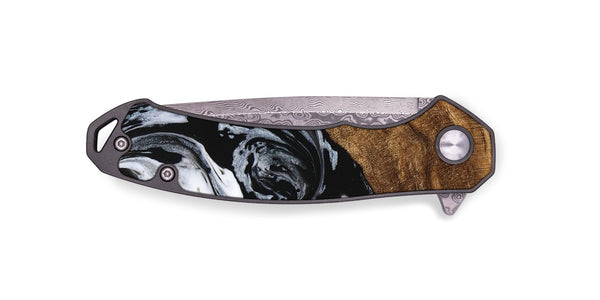 EDC Wood Pocket Knife - Damari (Black & White, 746428)