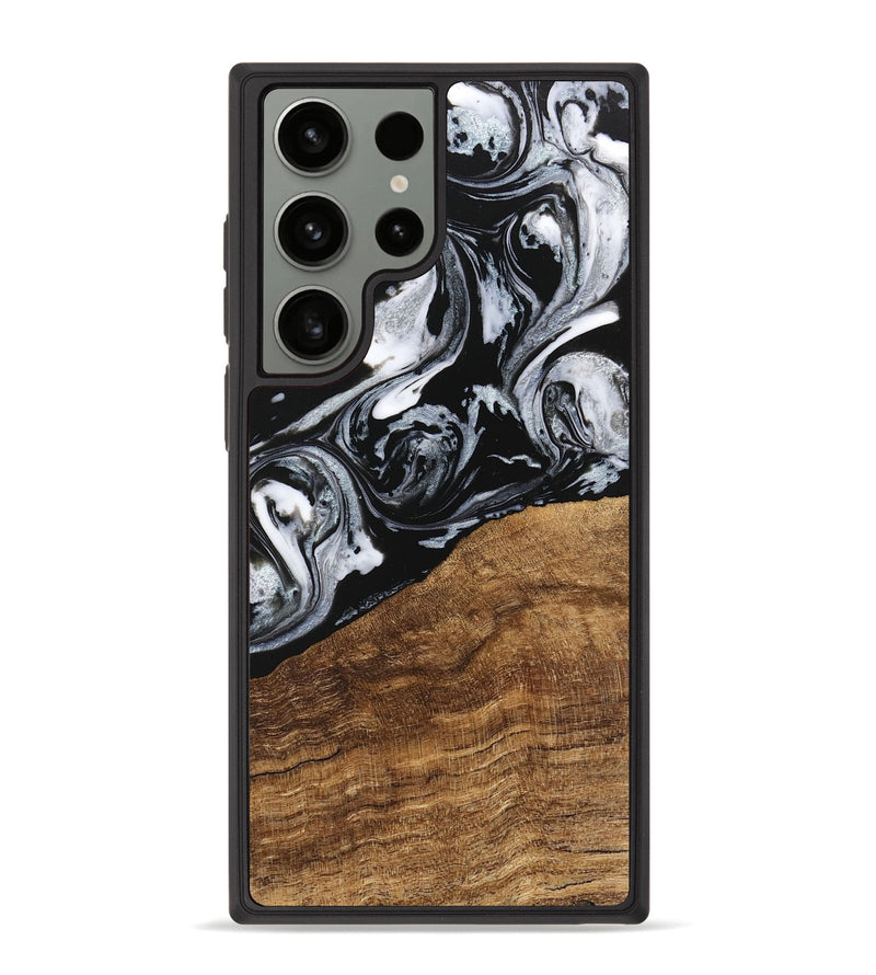 Galaxy S23 Ultra Wood Phone Case - Damari (Black & White, 746428)