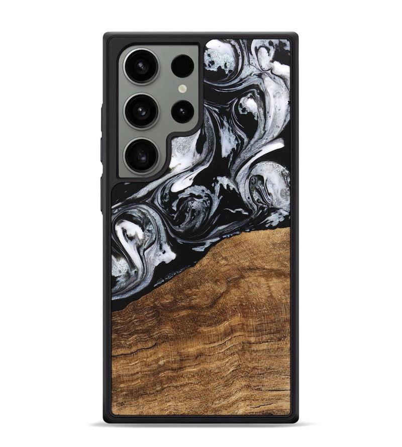 Galaxy S24 Ultra Wood Phone Case - Damari (Black & White, 746428)