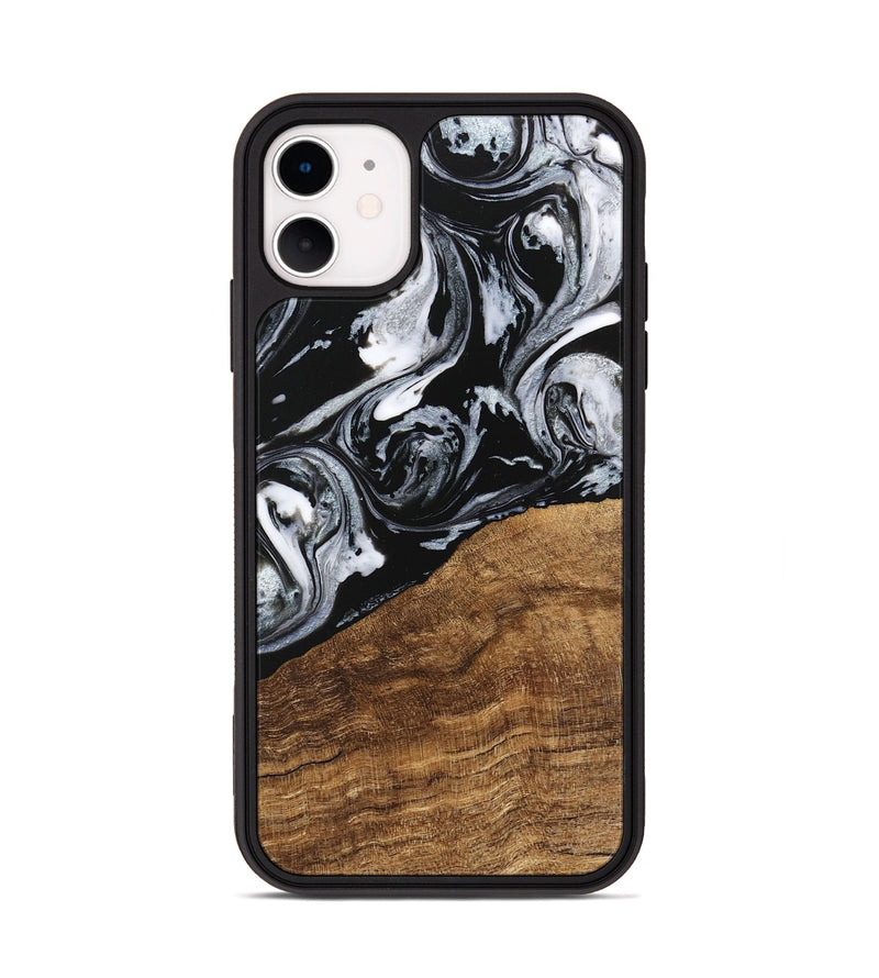 iPhone 11 Wood Phone Case - Damari (Black & White, 746428)