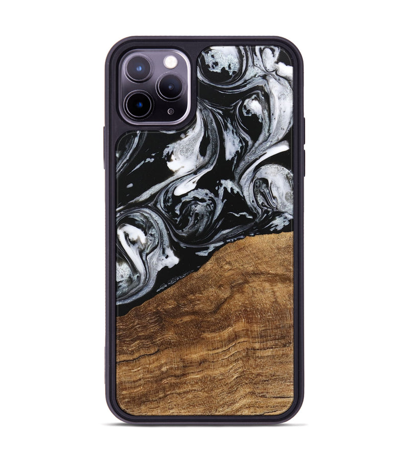 iPhone 11 Pro Max Wood Phone Case - Damari (Black & White, 746428)