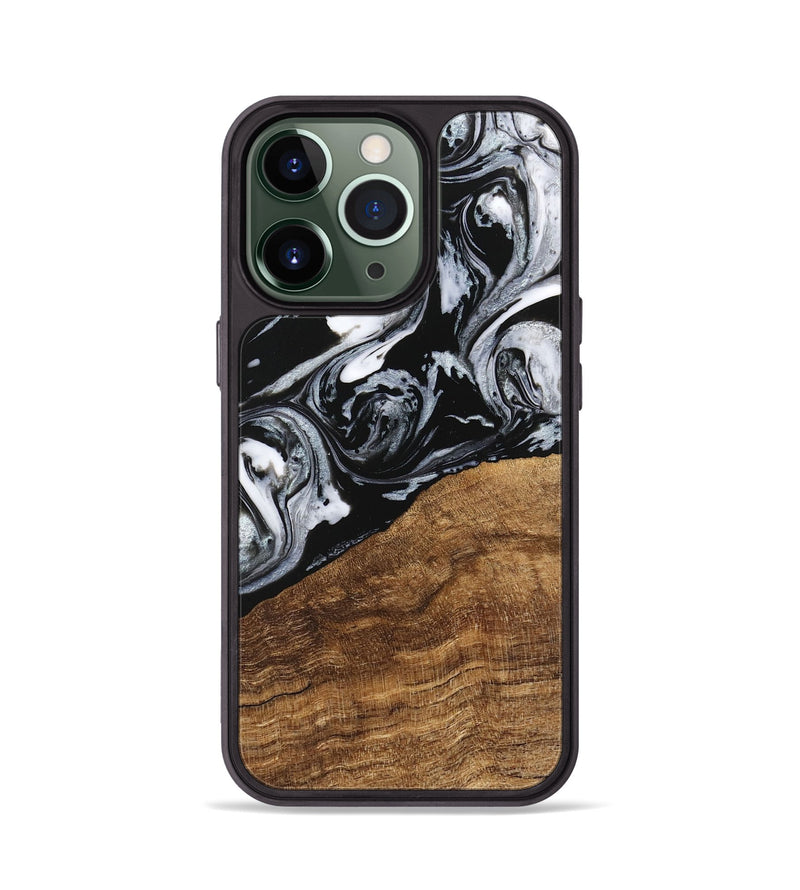 iPhone 13 Pro Wood Phone Case - Damari (Black & White, 746428)