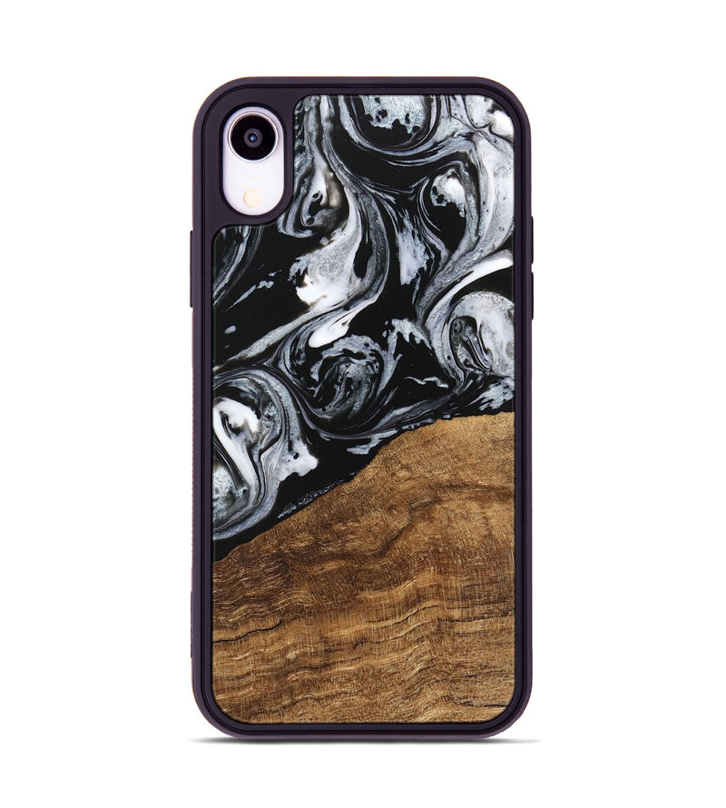 iPhone Xr Wood Phone Case - Damari (Black & White, 746428)