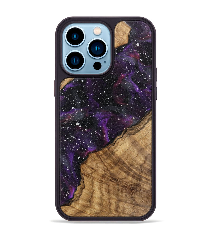 iPhone 14 Pro Max Wood Phone Case - Pansy (Cosmos, 746429)