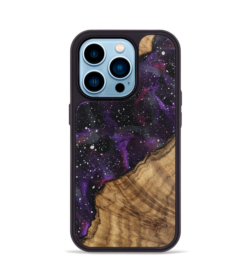 iPhone 14 Pro Wood Phone Case - Pansy (Cosmos, 746429)