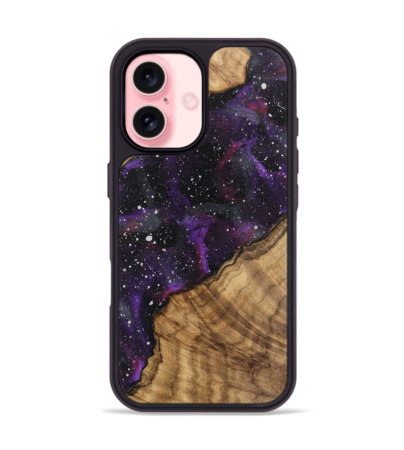 iPhone 16 Wood Phone Case - Pansy (Cosmos, 746429)