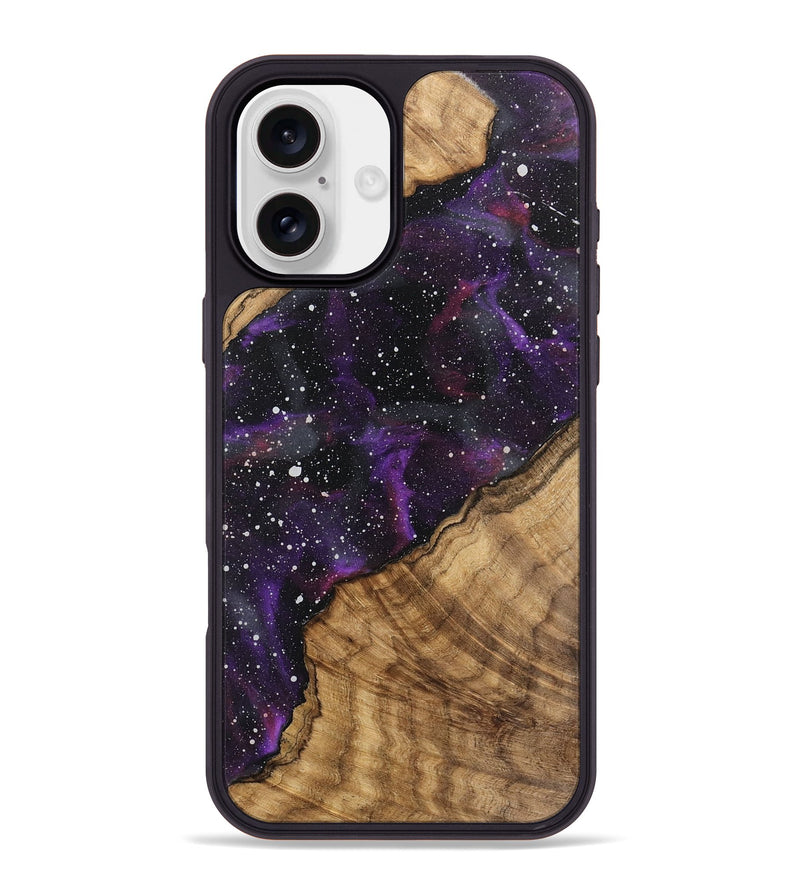 iPhone 16 Plus Wood Phone Case - Pansy (Cosmos, 746429)