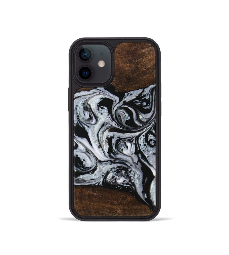 iPhone 12 mini Wood Phone Case - Kyan (Black & White, 746432)