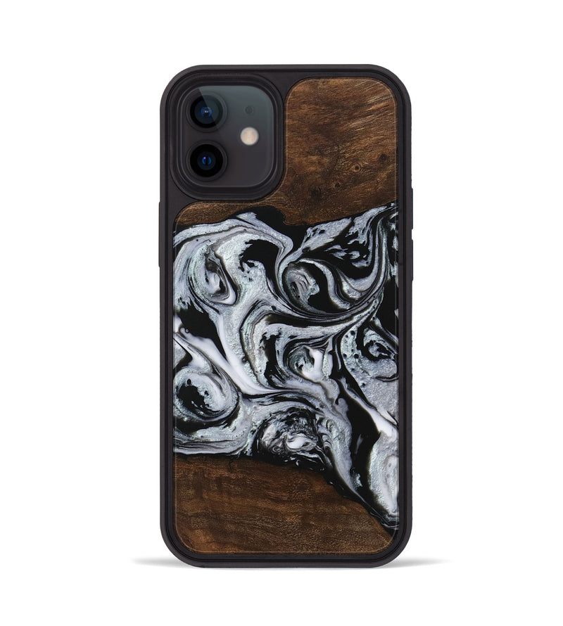 iPhone 12 Wood Phone Case - Kyan (Black & White, 746432)