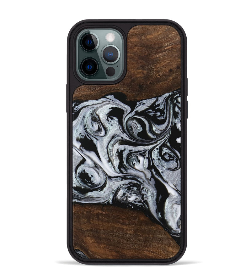 iPhone 12 Pro Max Wood Phone Case - Kyan (Black & White, 746432)