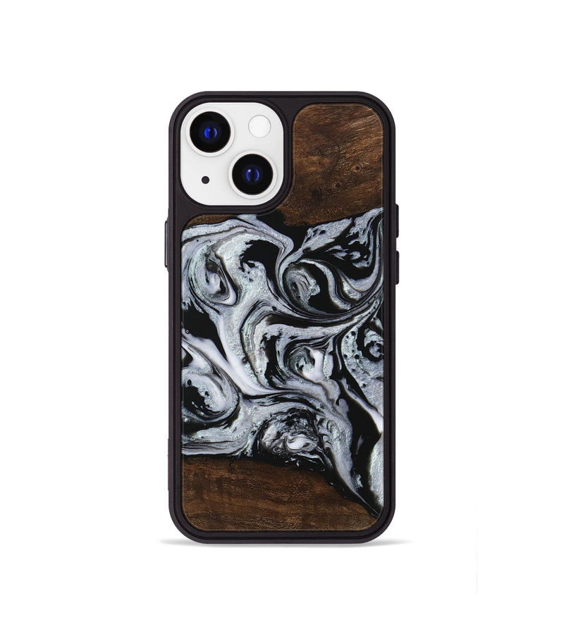 iPhone 13 mini Wood Phone Case - Kyan (Black & White, 746432)