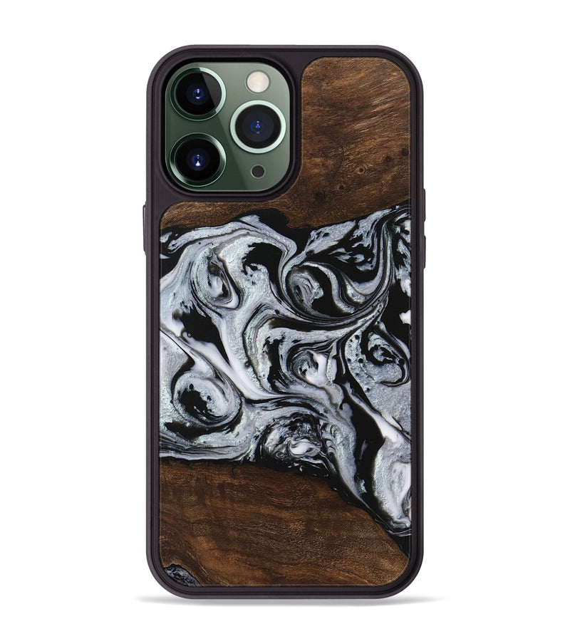 iPhone 13 Pro Max Wood Phone Case - Kyan (Black & White, 746432)