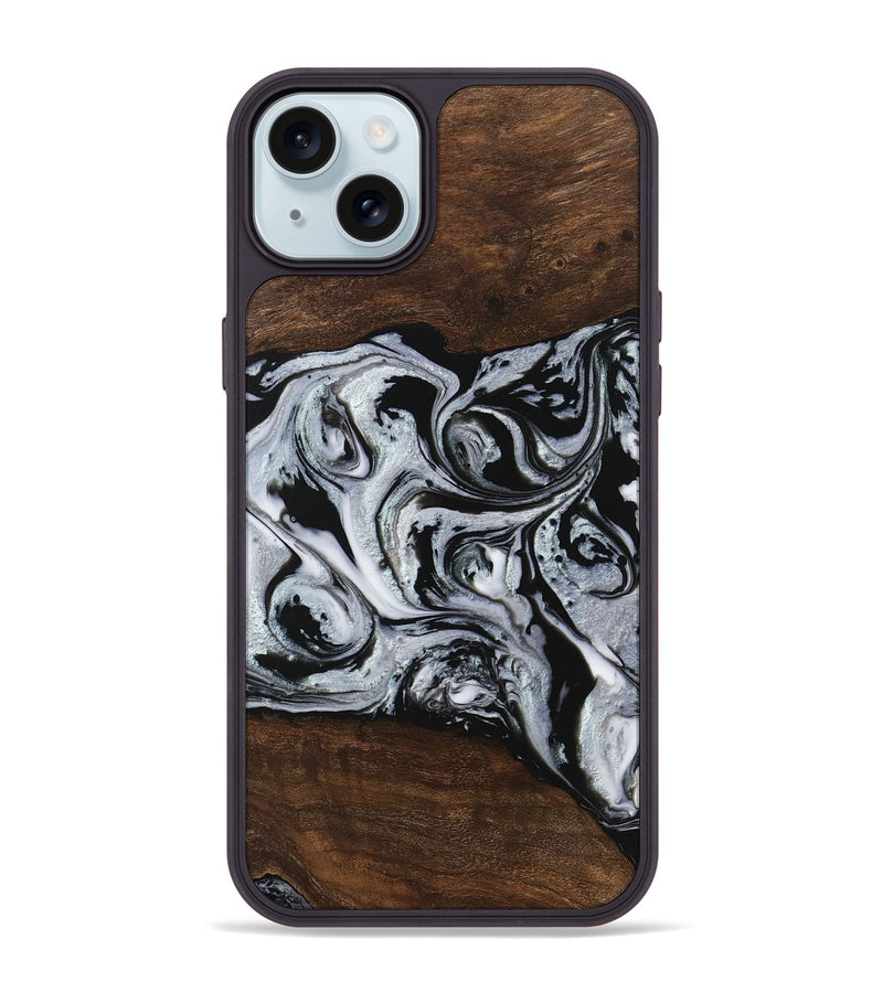 iPhone 15 Plus Wood Phone Case - Kyan (Black & White, 746432)