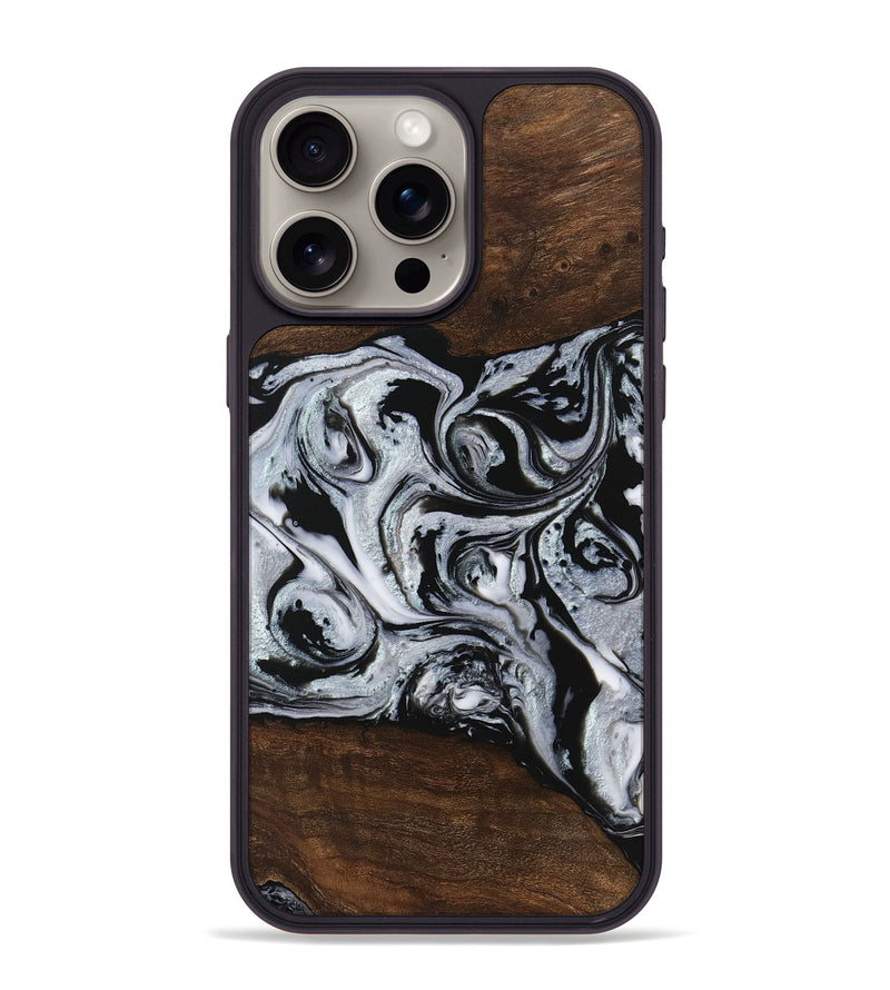 iPhone 15 Pro Max Wood Phone Case - Kyan (Black & White, 746432)