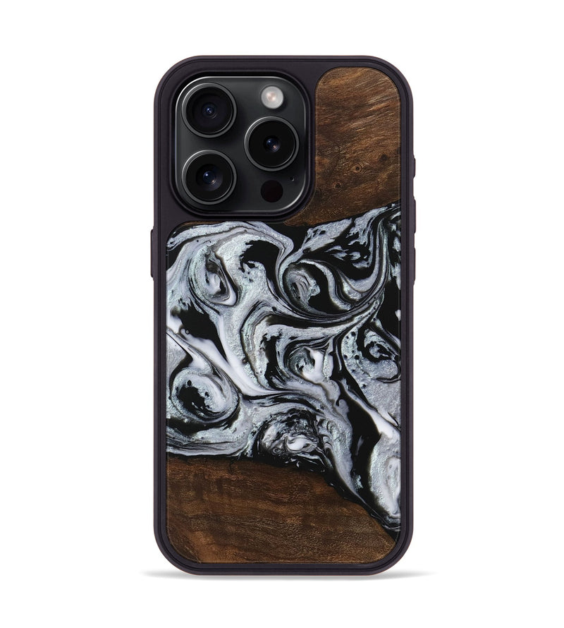 iPhone 15 Pro Wood Phone Case - Kyan (Black & White, 746432)