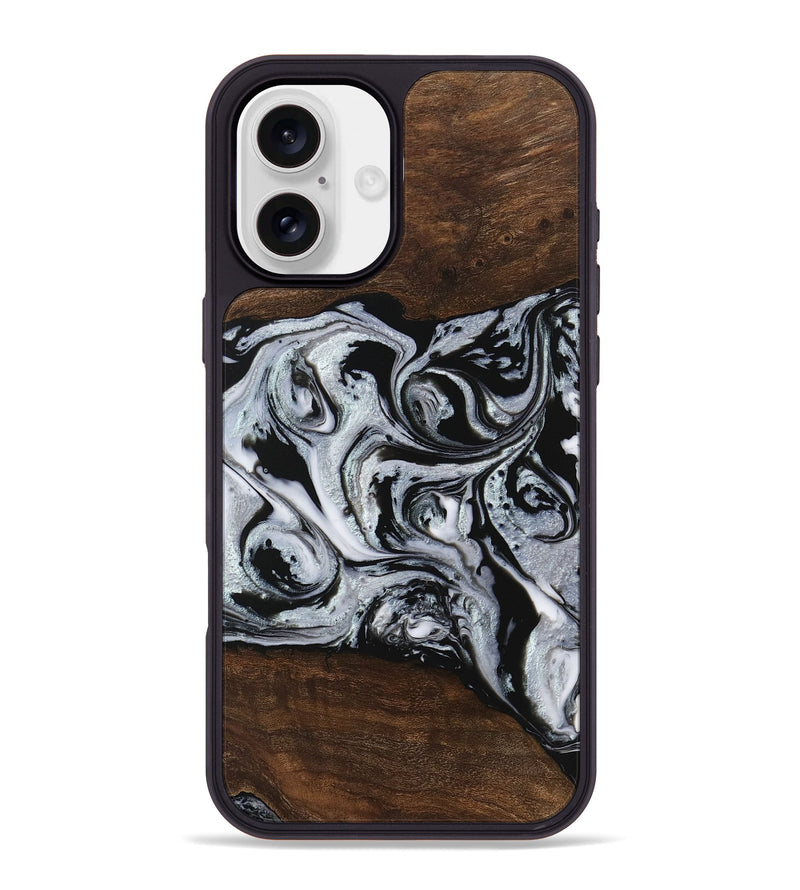 iPhone 16 Plus Wood Phone Case - Kyan (Black & White, 746432)